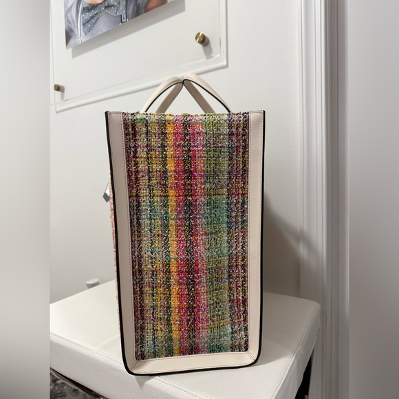 NWT Kate Spade New York Parchment Tweed Large Manhattan tote bag $498 - Picture 3 of 13